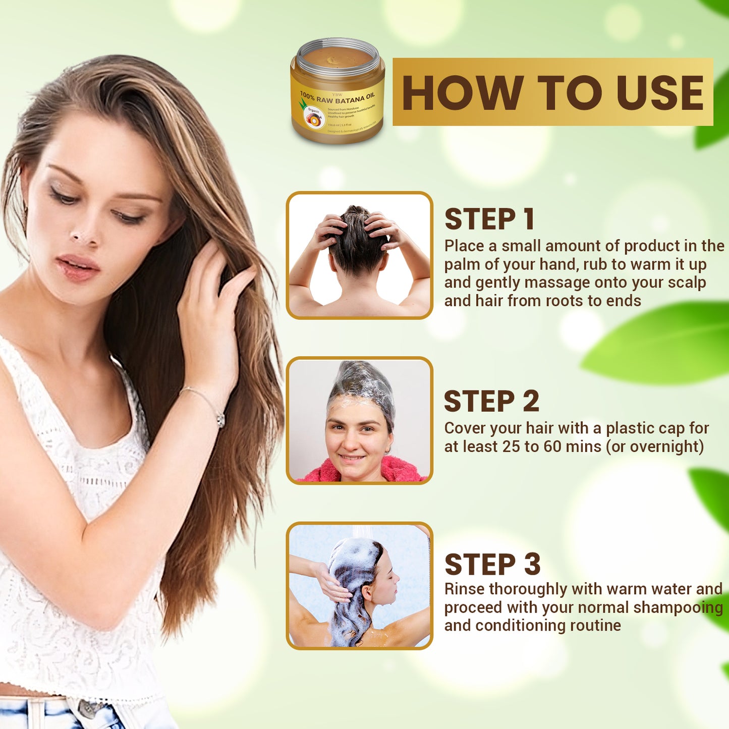Raw Batana Oil from Honduras - 100% Natural & Organic Dr. Sebi Hair Growth Oil Solution for Men & Women
