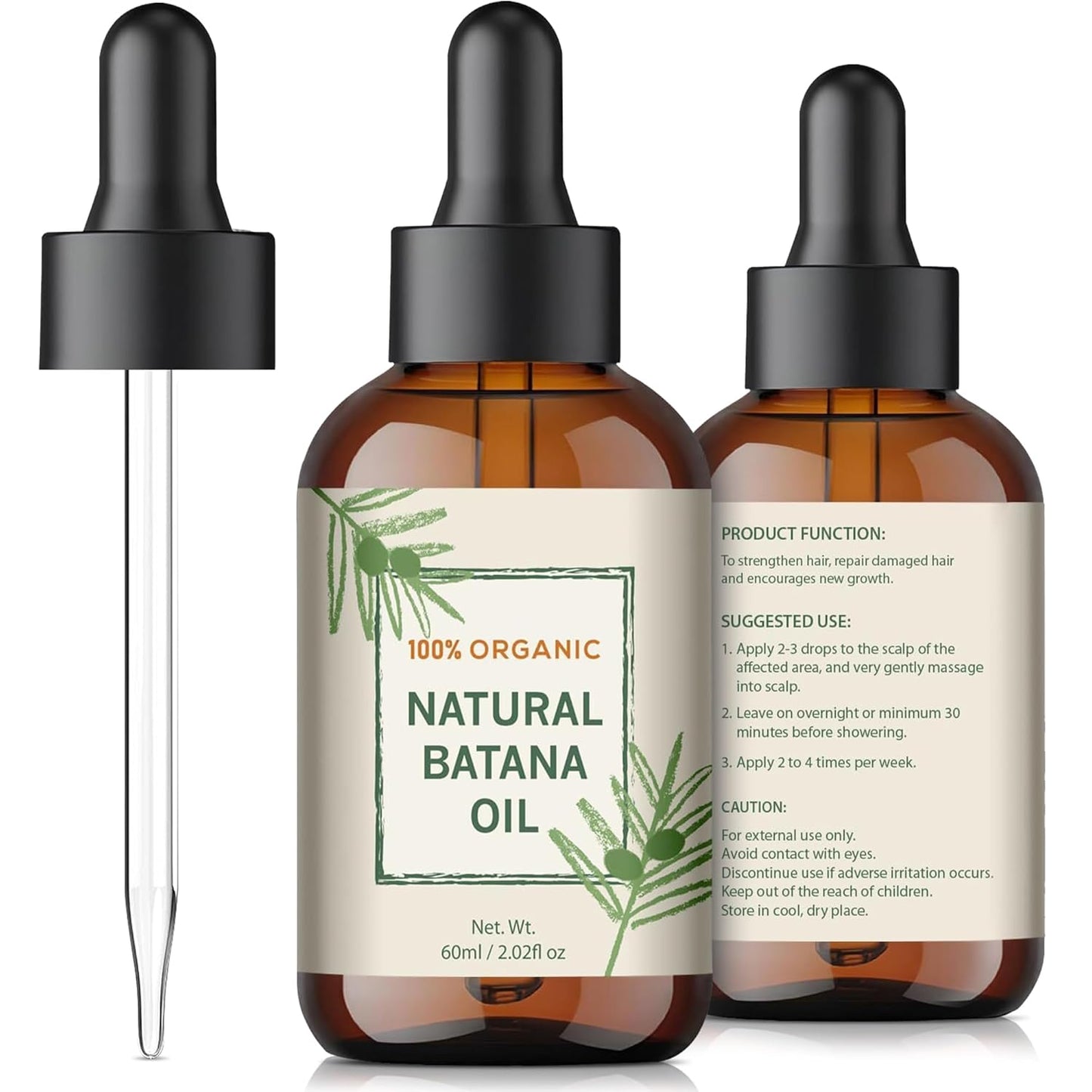 Raw Batana Oil for Hair Growth from Honduras, Dr. Sebi Hair Oil 100% Natural and Pure Nourishment